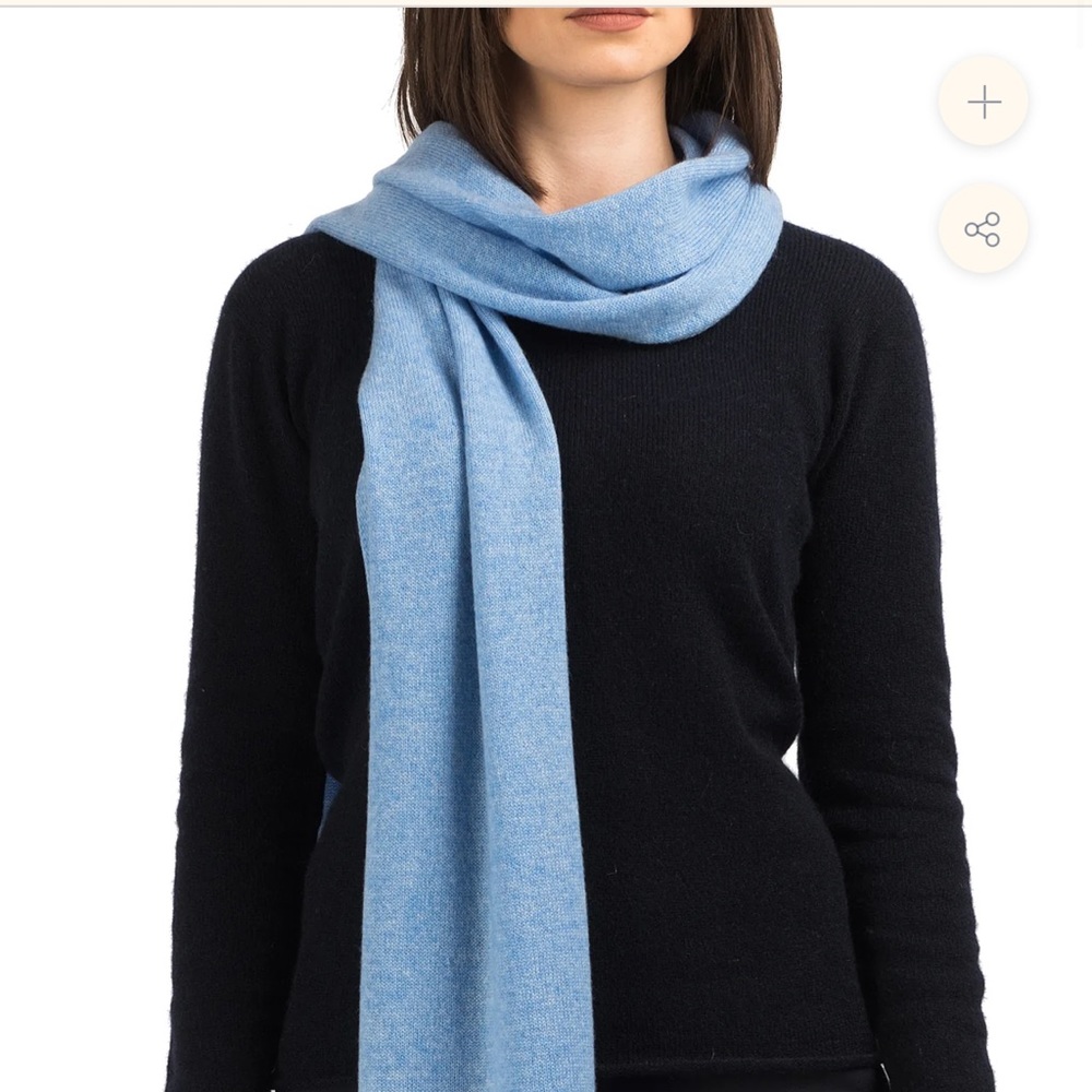 NWT, Light Blue 100% Cashmere Scarf